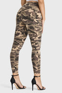 WRUP Cargo Fashion - High Waisted - 7/8 Length - Brown Camo