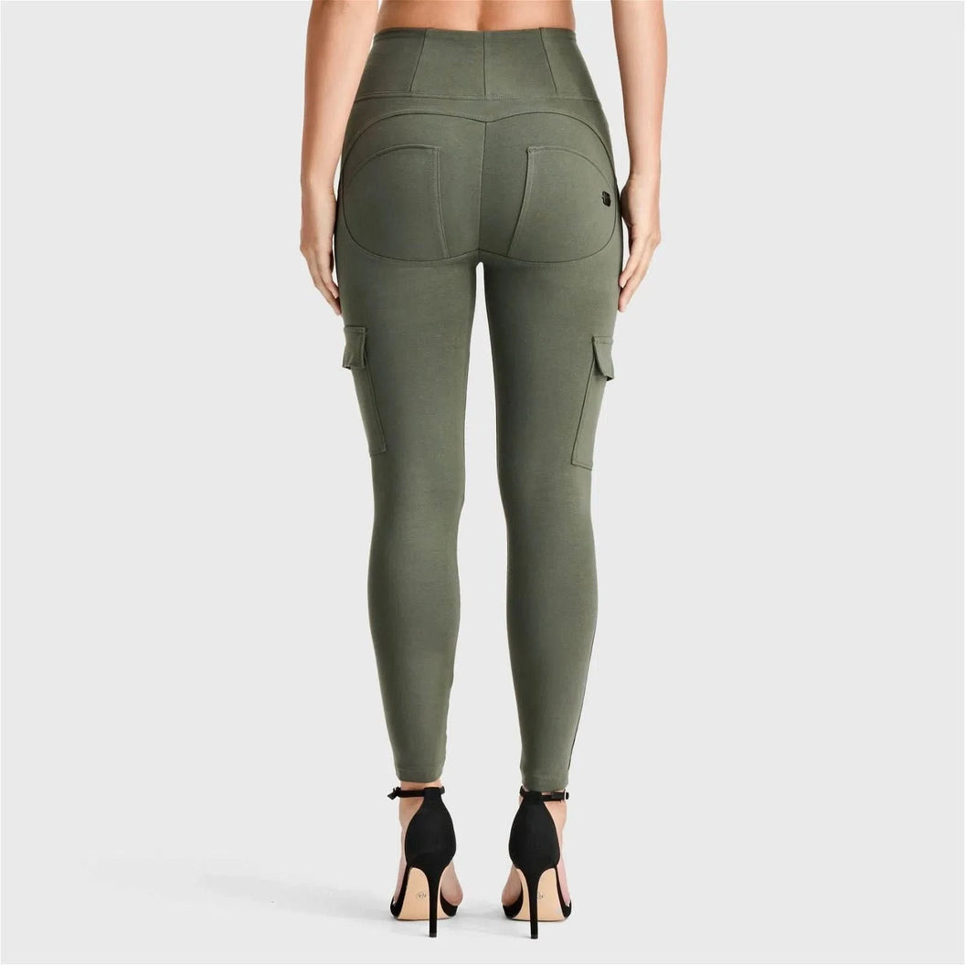 WRUP Cargo Fashion - High Waisted - 7/8 Length - Military Green