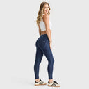 WRUP Core Denim - Mid Rise - Petite Length - Dark Blue + Blue Stitching