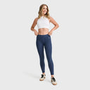 WRUP Core Denim - Mid Rise - Petite Length - Dark Blue + Blue Stitching