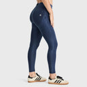 WRUP Core Denim - Mid Rise - Petite Length - Dark Blue + Blue Stitching