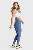 WRUP Core Denim - Super High Waisted - Petite Length - Light Blue + Blue Stitching
