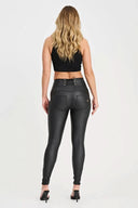 WRUP Corset Faux Leather - High Waisted - Full Length - Black