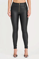 WRUP Corset Faux Leather - High Waisted - Full Length - Black