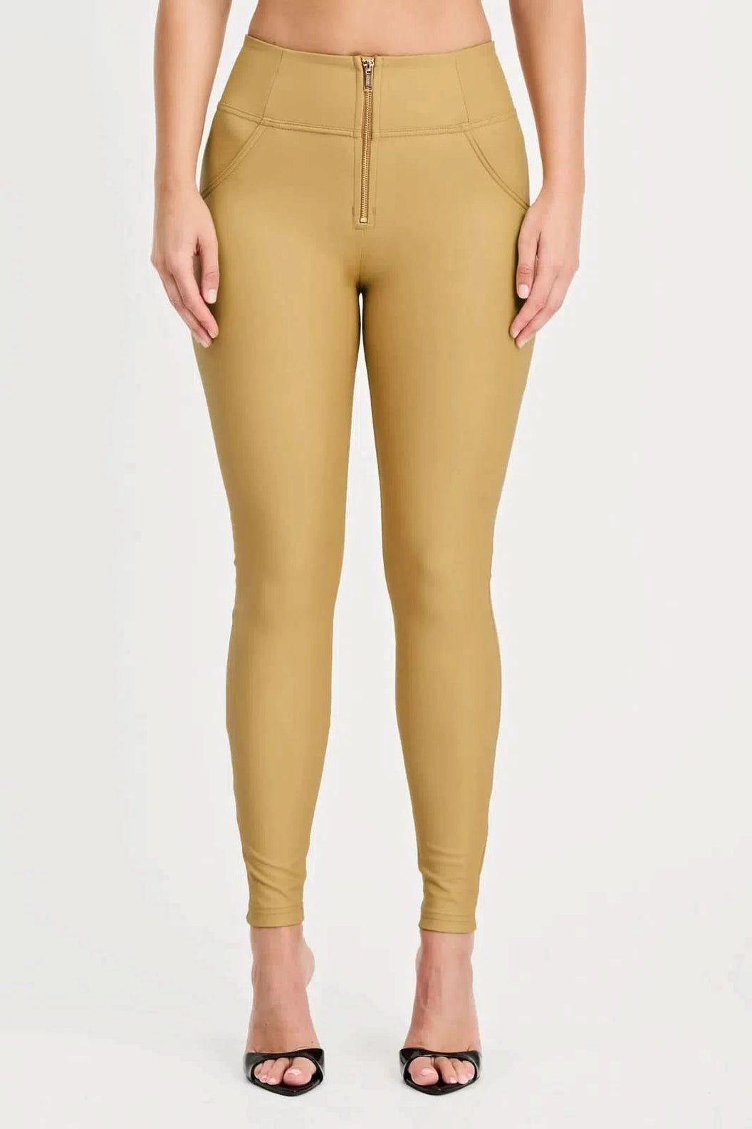 WRUP Corset Faux Leather - High Waisted - Full Length - Latte