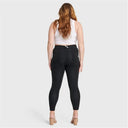 WRUP Curvy Denim - High Waisted - 7/8 Length - Black + Black Stitching