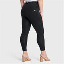 WRUP Curvy Denim - High Waisted - 7/8 Length - Black + Black Stitching