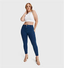 WRUP Curvy Denim - High Waisted - 7/8 Length - Blue + Blue Stitching