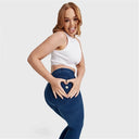WRUP Curvy Denim - High Waisted - 7/8 Length - Blue + Blue Stitching