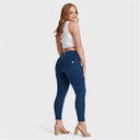 WRUP Curvy Denim - High Waisted - 7/8 Length - Blue + Blue Stitching