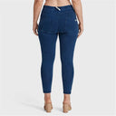 WRUP Curvy Denim - High Waisted - 7/8 Length - Blue + Blue Stitching