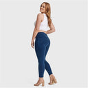 WRUP Curvy Denim - High Waisted - 7/8 Length - Blue + Blue Stitching