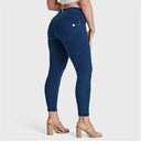 WRUP Curvy Denim - High Waisted - 7/8 Length - Blue + Blue Stitching