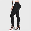 WRUP Curvy Denim - High Waisted - Full Length - Black + Black Stitching