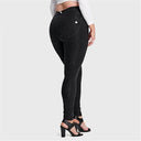WRUP Curvy Denim - High Waisted - Full Length - Black + Black Stitching