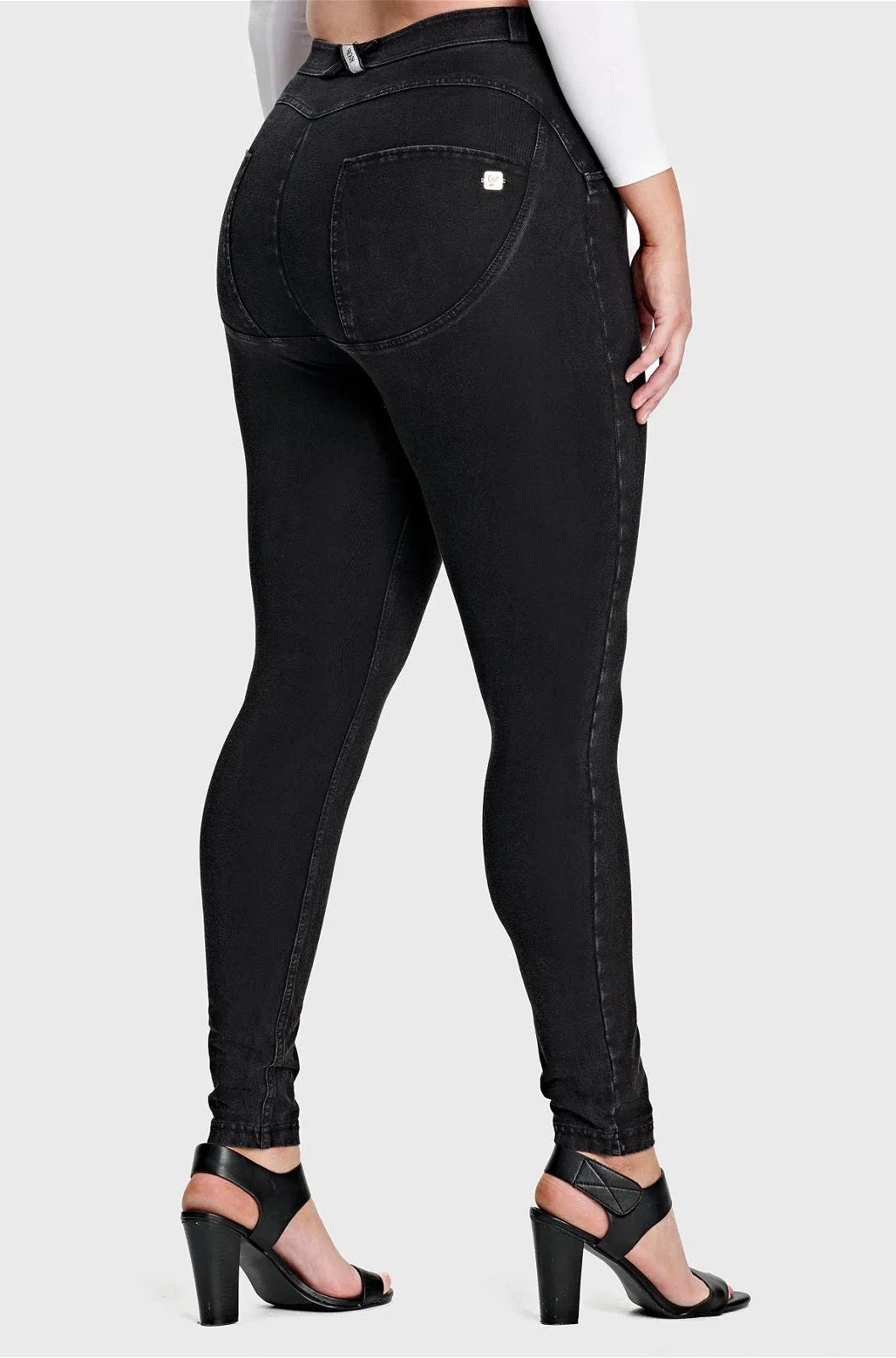 WRUP Curvy Denim - High Waisted - Full Length - Black + Black Stitching