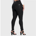 WRUP Curvy Denim - High Waisted - Full Length - Black + Black Stitching