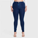 WRUP Curvy Denim - High Waisted - Full Length - Dark Blue + Blue Stitching