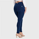 WRUP Curvy Denim - High Waisted - Full Length - Dark Blue + Blue Stitching
