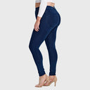 WRUP Curvy Denim - High Waisted - Full Length - Dark Blue + Blue Stitching