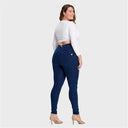 WRUP Curvy Denim - High Waisted - Full Length - Dark Blue + Blue Stitching