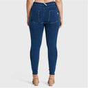 WRUP Curvy Denim - High Waisted - Full Length - Dark Blue + Yellow Stitching