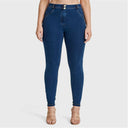 WRUP Curvy Denim - High Waisted - Full Length - Dark Blue + Yellow Stitching
