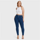 WRUP Curvy Denim - High Waisted - Full Length - Dark Blue + Yellow Stitching