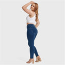 WRUP Curvy Denim - High Waisted - Full Length - Dark Blue + Yellow Stitching