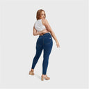WRUP Curvy Denim - High Waisted - Full Length - Dark Blue + Yellow Stitching