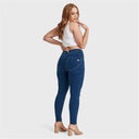 WRUP Curvy Denim - High Waisted - Full Length - Dark Blue + Yellow Stitching
