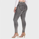WRUP Curvy Denim - High Waisted - Full Length - Grey + Yellow Stitching