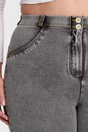 WRUP Curvy Denim - High Waisted - Full Length - Grey + Yellow Stitching
