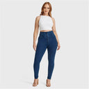 WRUP Curvy Denim - Zip High Waisted - Full Length - Dark Blue + Blue Stitching
