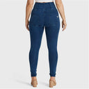 WRUP Curvy Denim - Zip High Waisted - Full Length - Dark Blue + Blue Stitching
