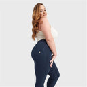 WRUP Curvy Fashion - High Waisted - 7/8 Length - Navy Blue