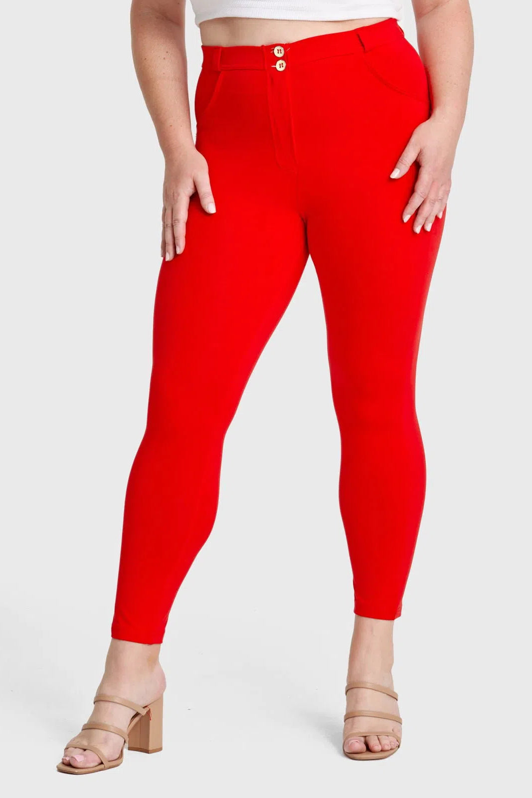 WRUP Curvy Fashion - High Waisted - Full Length - Red 3