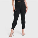 WRUP Curvy Fashion - Zip High Waisted - 7/8 Length - Black