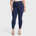 WRUP Curvy Fashion - Zip High Waisted - 7/8 Length - Navy Blue