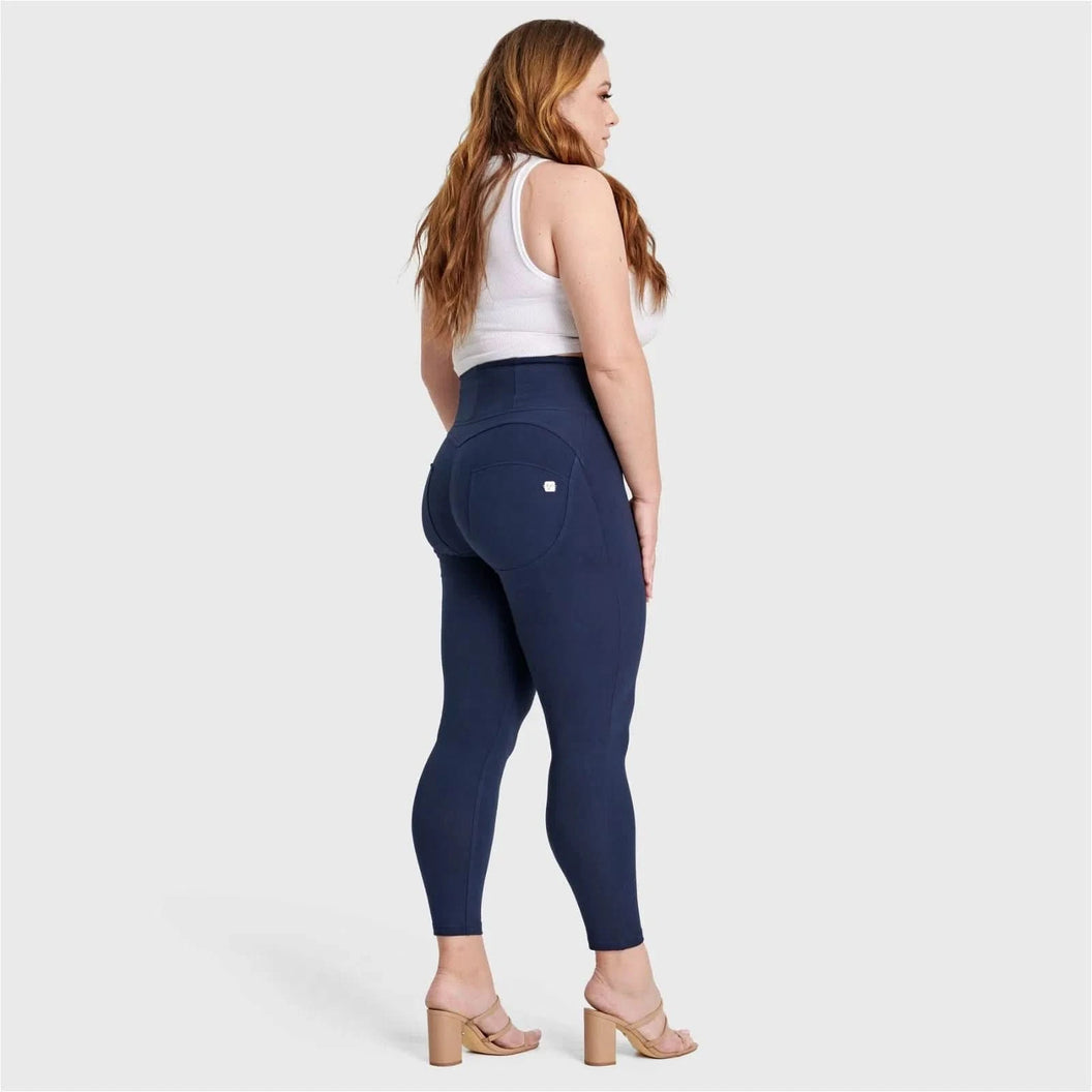 WRUP Curvy Fashion - Zip High Waisted - 7/8 Length - Navy Blue