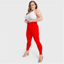 WRUP Curvy Fashion - Zip High Waisted - 7/8 Length - Red