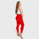 WRUP Curvy Fashion - Zip High Waisted - 7/8 Length - Red
