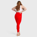 WRUP Curvy Fashion - Zip High Waisted - 7/8 Length - Red