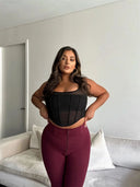 WRUP Curvy Fashion - Zip High Waisted - Full Length - Burgundy