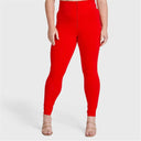 WRUP Curvy Fashion - Zip High Waisted - Full Length - Red