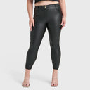 WRUP Curvy Faux Leather - High Waisted - 7/8 Length - Black