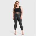 WRUP Curvy Faux Leather - High Waisted - 7/8 Length - Black