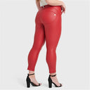 WRUP Curvy Faux Leather - High Waisted - 7/8 Length - Red