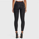 WRUP Denim - 3 Button High Waisted - 7/8 Length - Black + Black Stitching