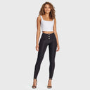 WRUP Denim - 3 Button High Waisted - Full Length - Black + Black Stitching